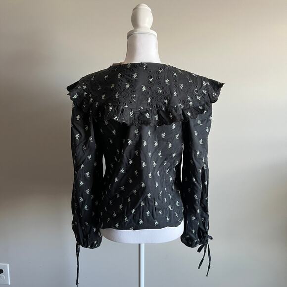 Universal Thread Women's Charcoal Embroidered Button-Down Shirt - Medium - NWT - Picture 8 of 10